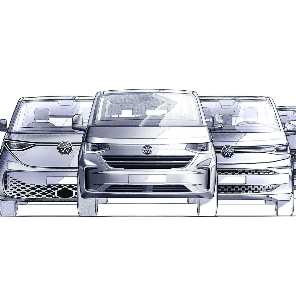 Uma ilustração da família VW "Pão de forma".