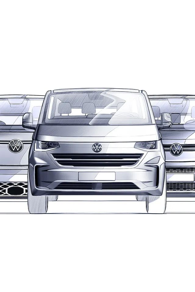 Uma ilustração da família VW "Pão de forma".