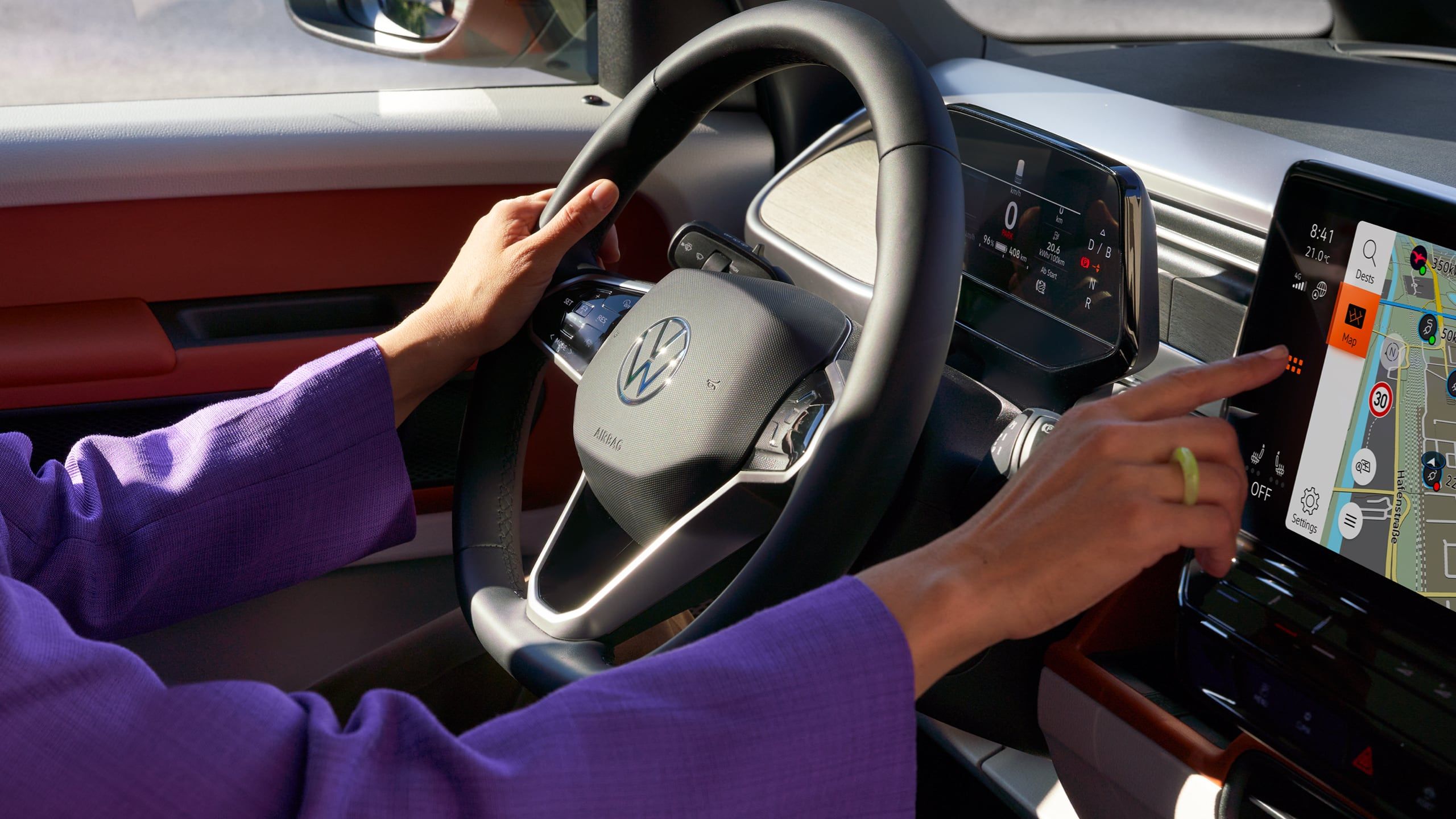 O Cockpit Digital pode ser personalizado através do volante multifunções.