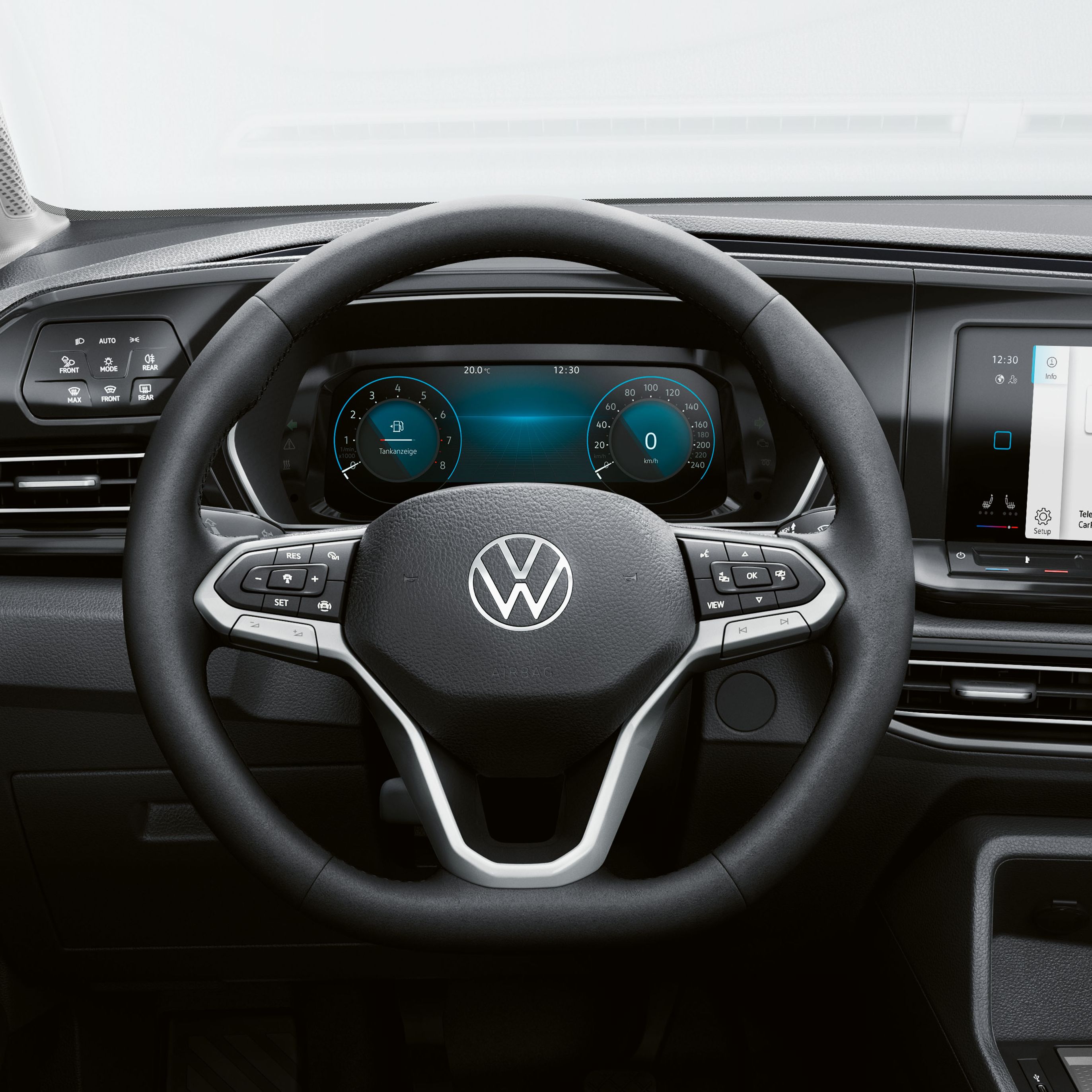 O Volante multifunções do VW Caddy.