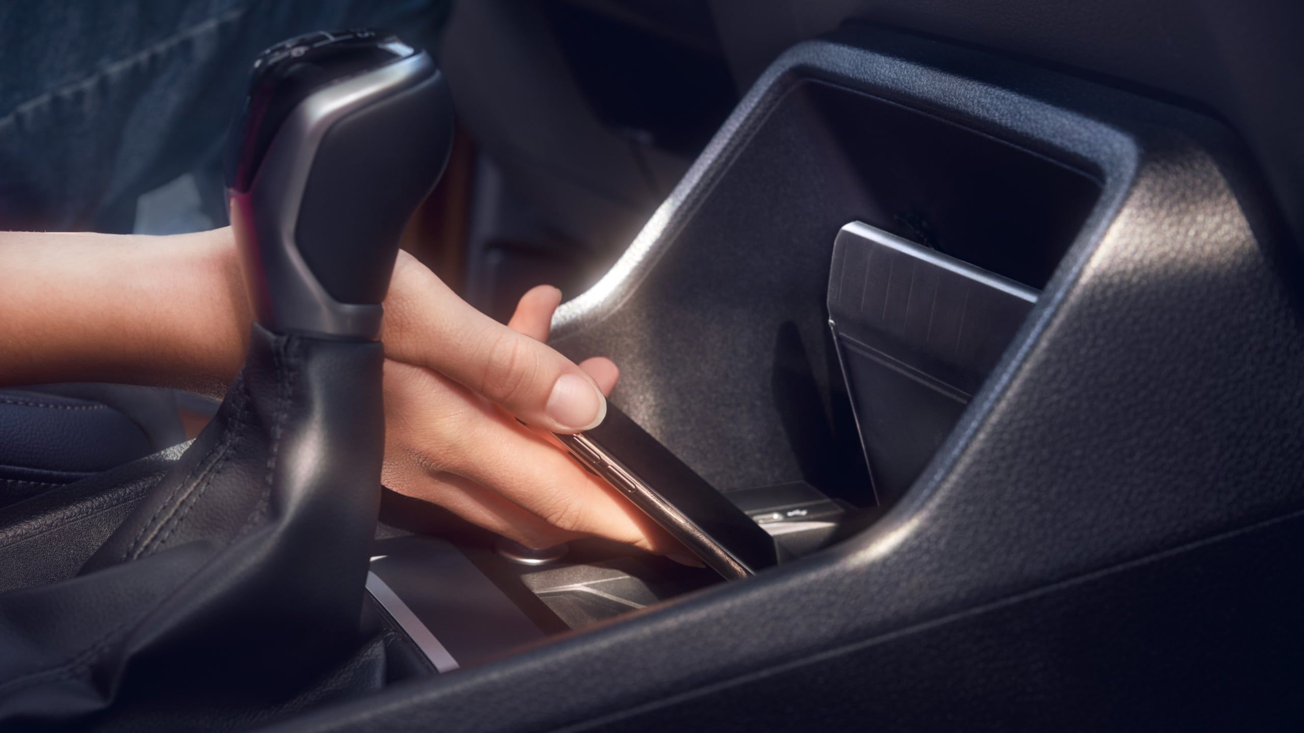 A interface de telemóvel no VW Caddy.