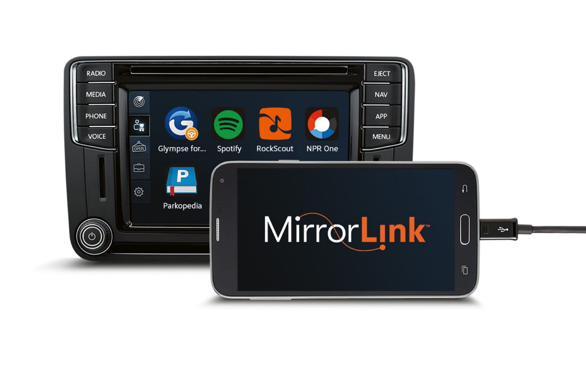 O MirrorLink é compatível com os sistemas da Volkswagen Veículos Comerciais