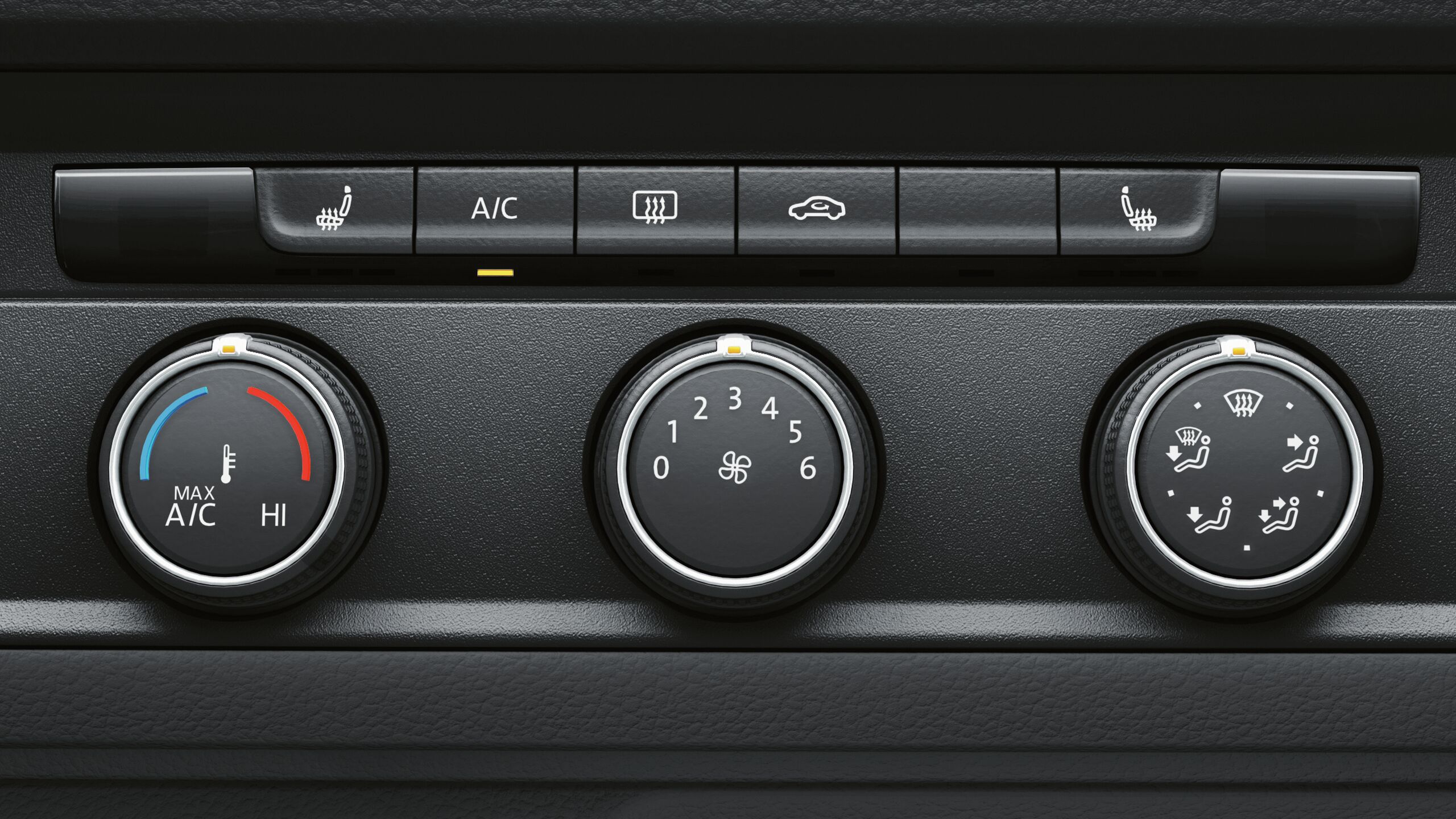 Um ar condicionado com controlo eletrónico do Volkswagen Veículos Comerciais.