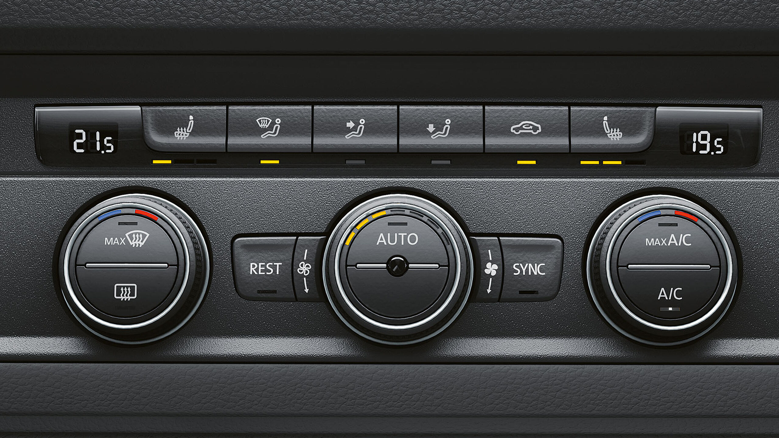 O ar condicionado "Climatronic" do Volkswagen Veículos Comerciais.