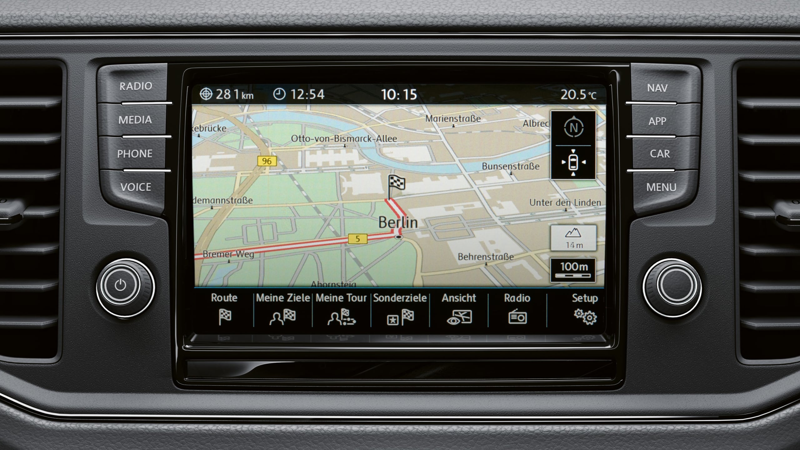 O sistema de navegação Volkswagen "Discover Media" em detalhe.