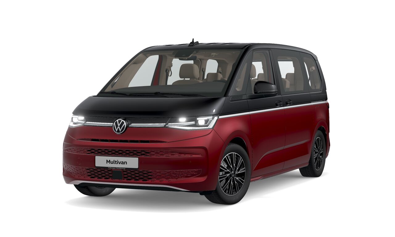Der neue VW T7 Multivan Style in Schwarz Rot