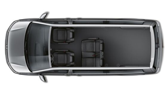 Opção de bancos da carrinha de passageiros VW Caravelle 6.1 vista de cima