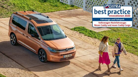 Carrinha VW Caddy com condecoração de best pratice innovation em 2020