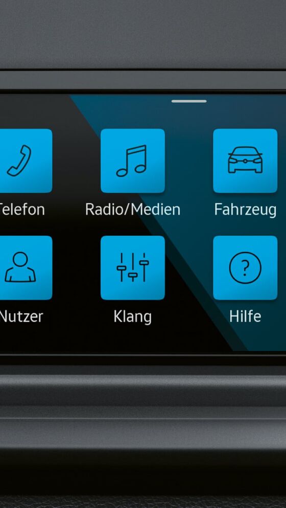 O sistema de rádio Composition na carrinha na nova carrinha Caddy